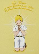 Carte de Première Communion - Ô Jésus - Modèle Garçon