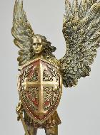 Statue de Saint Michel Archange au Bouclier en Bronze - 36cm