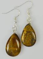 Boucles d'Oreilles Goutte Oeil de Tigre - 24mm