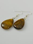 Boucles d'Oreilles Goutte Oeil de Tigre - 24mm
