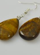 Boucles d'Oreilles Goutte Oeil de Tigre - 24mm