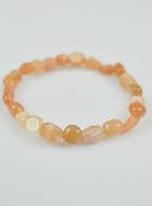 Bracelet en Pierre Naturelle Roulée de Lune Rose
