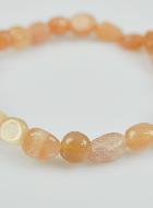Bracelet en Pierre Naturelle Roulée de Lune Rose