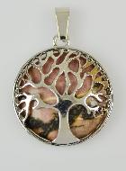 Pendentif Arbre de Vie Pierre Naturelle Rhodonite