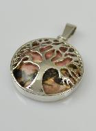 Pendentif Arbre de Vie Pierre Naturelle Rhodonite