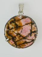 Pendentif Fleur de Vie Pierre Naturelle Rhodonite