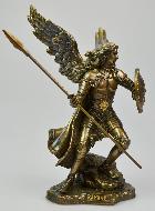 Statue Religieuse de Saint Raphaël Archange en Bronze - 24cm