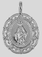 Médaille Miraculeuse Cerclage Dentelle 19mm - Argent 925/1000