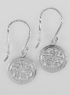 Boucles d'Oreilles Pendantes Arbre de Vie Gravé - Argent Massif