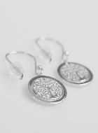 Boucles d'Oreilles Pendantes Arbre de Vie Gravé - Argent Massif