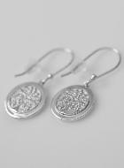 Boucles d'Oreilles Pendantes Arbre de Vie Gravé - Argent Massif