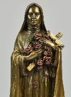 Statue Religieuse de Sainte Thérèse en Bronze - 20cm