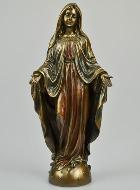 Statue Religieuse Vierge Miraculeuse en Bronze - 21cm