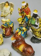 Crèche de Noël Napolitaine - Peinte à la Main - 11 personnages - 14.5cm