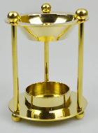 Brûle-Encens en Laiton avec Bougie Chauffe-Plat - 11cm