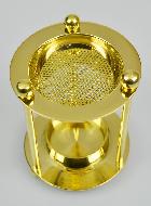 Brûle-Encens en Laiton avec Bougie Chauffe-Plat - 11cm