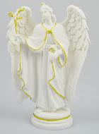 Statue Saint Gabriel Archange en Albâtre & Fil d'Or - 19cm
