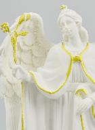 Statue Saint Gabriel Archange en Albâtre & Fil d'Or - 19cm