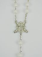 Chapelet en Perles & Médaille Miraculeuse - Blanc