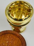 Brûle-Encens d'Église en Laiton Doré sur Socle Bois - 7cm
