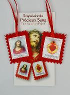 Scapulaire du Précieux Sang de Jésus en Tissu - 5 cm