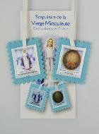 Scapulaire Notre Dame de la Vierge Miraculeuse en Tissu - 5 cm