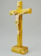Crucifix en Bois sur Socle et Christ - 17 cm