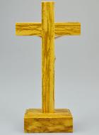 Crucifix en Bois sur Socle et Christ - 13 cm