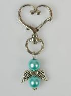 Porte-clés Ailes d'Ange-Gardien - Perles Bleues