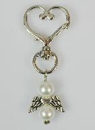 Porte-clés Ailes d'Ange-Gardien- Perles Blanches