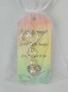 Porte-clés Ailes d'Ange-Gardien- Perles Roses