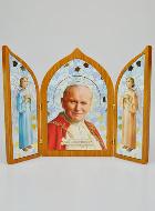 Icône Triptyque Pape Jean Paul II - 23cm