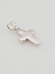 Pendentif Croix en Argent Massif - Émail Rose
