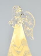 Ange de Noël en Verre Lumineux 15cm - Motif Géométrique