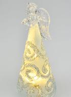 Ange de Noël en Verre Lumineux 15cm - Arabesques