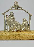 Bougeoir Nativité en Bois de Manguier - 32 cm