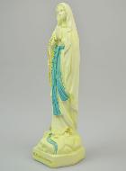 Statue Notre Dame de Lourdes au Voile Phospho - 20cm