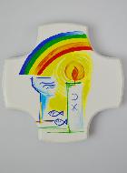Croix Enfant en Bois d'Erable Blanc - Mon Baptême
