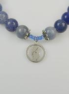Bracelet en Pierres Naturelles de Calcedoine - Vierge Marie & Saint Esprit