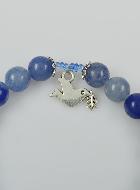 Bracelet en Pierres Naturelles de Calcedoine - Vierge Marie & Saint Esprit