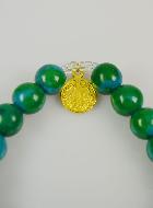 Bracelet Religieux en Pierre de Chrysocolle - Miraculeuse et St Benoît
