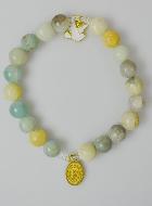 Bracelet Religieux en Pierre d'Amazonite - ND de Guadalupe et St Esprit