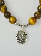 Bracelet Religieux en Pierre d'Oeil de Tigre - Miraculeuse & St Esprit