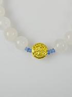 Bracelet Religieux en Pierre d'Agate Blanche - Saint Benoît