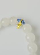 Bracelet Religieux en Pierres d'Agate Blanche - Miraculeuse & Croix
