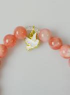 Bracelet Religieux en Pierre de Jade Rose - ND Guadalupe et St Esprit