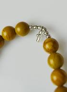 Bracelet Religieux en Pierre de Jaspe Bois - St Benoît & Croix