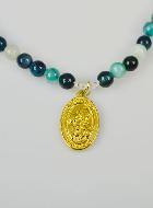 Bracelet Chapelet en Pierres d'Agate Verte - Saint Joseph