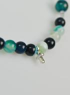 Chapelet en Pierres Naturelles d'Agate Verte & Saint Joseph Argenté