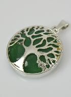 Pendentif Arbre de Vie & Pierre d'Aventurine - Argenté